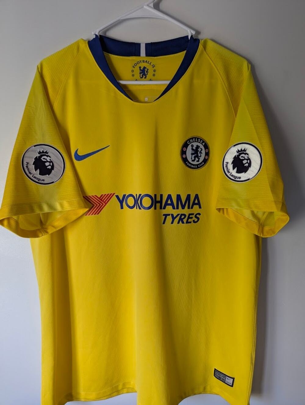 Chelsea Hazard 2018/19 Away Jersey XL Premier League Patched